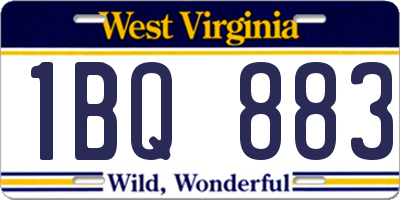 WV license plate 1BQ883
