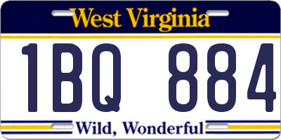 WV license plate 1BQ884