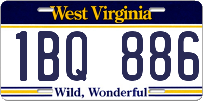 WV license plate 1BQ886