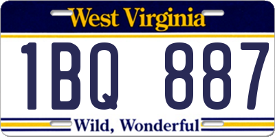 WV license plate 1BQ887