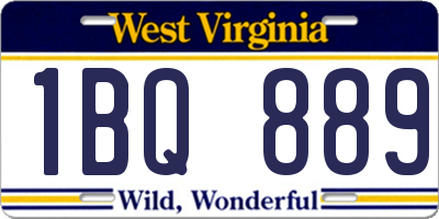 WV license plate 1BQ889