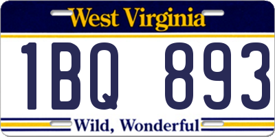WV license plate 1BQ893