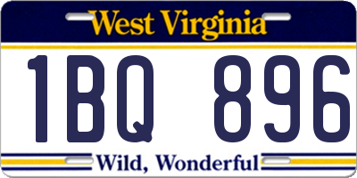 WV license plate 1BQ896