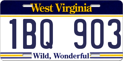 WV license plate 1BQ903