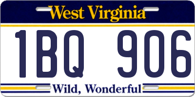 WV license plate 1BQ906
