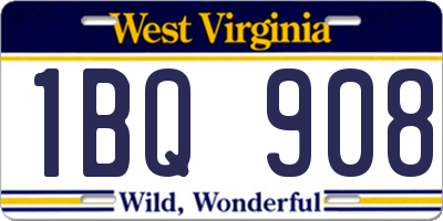 WV license plate 1BQ908