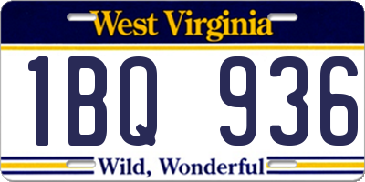 WV license plate 1BQ936