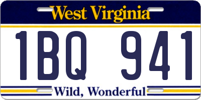 WV license plate 1BQ941