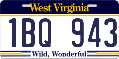 WV license plate 1BQ943