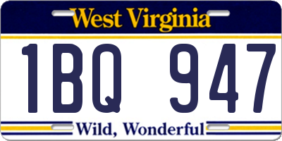 WV license plate 1BQ947