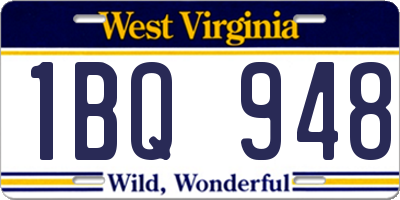 WV license plate 1BQ948