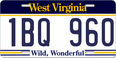 WV license plate 1BQ960