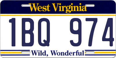 WV license plate 1BQ974