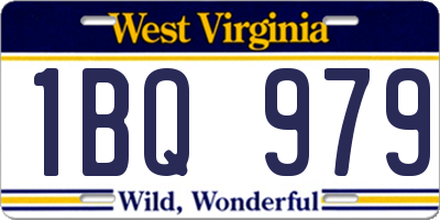 WV license plate 1BQ979