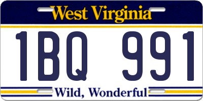 WV license plate 1BQ991