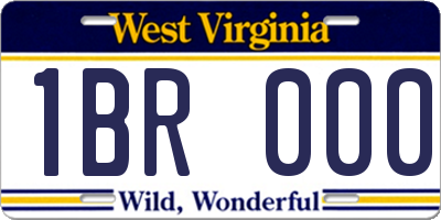 WV license plate 1BR000