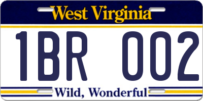 WV license plate 1BR002