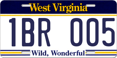 WV license plate 1BR005