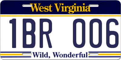 WV license plate 1BR006