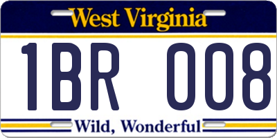 WV license plate 1BR008
