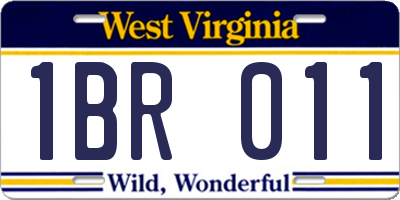 WV license plate 1BR011