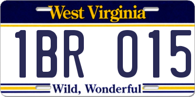 WV license plate 1BR015