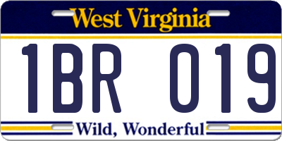 WV license plate 1BR019