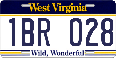 WV license plate 1BR028