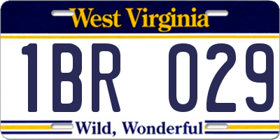 WV license plate 1BR029