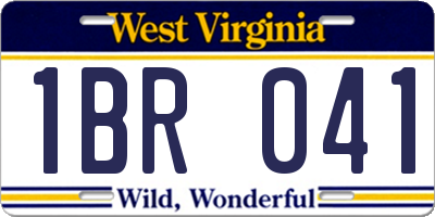 WV license plate 1BR041