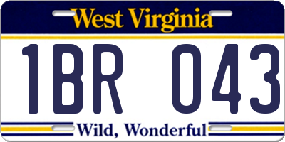 WV license plate 1BR043