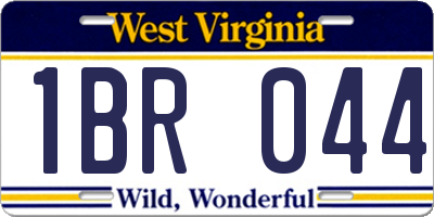WV license plate 1BR044