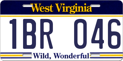 WV license plate 1BR046