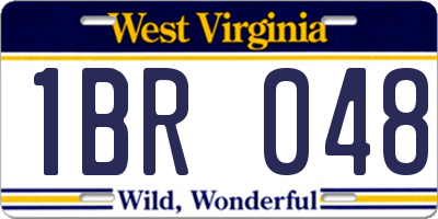WV license plate 1BR048