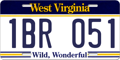 WV license plate 1BR051