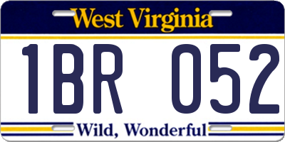 WV license plate 1BR052