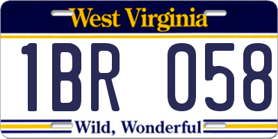 WV license plate 1BR058