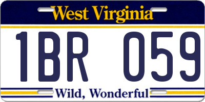 WV license plate 1BR059
