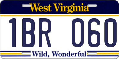 WV license plate 1BR060