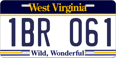 WV license plate 1BR061