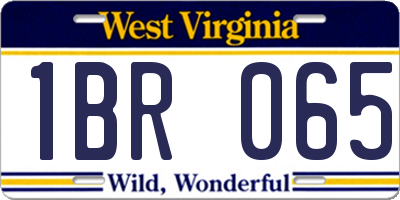 WV license plate 1BR065