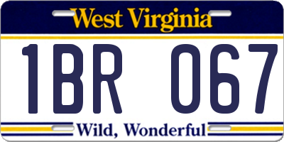 WV license plate 1BR067