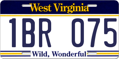 WV license plate 1BR075