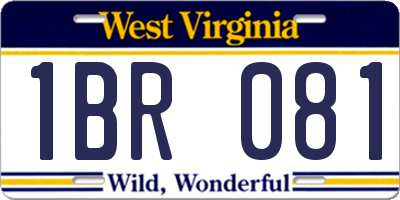 WV license plate 1BR081