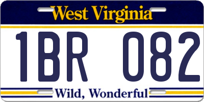 WV license plate 1BR082
