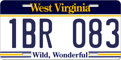 WV license plate 1BR083