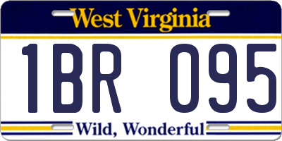 WV license plate 1BR095