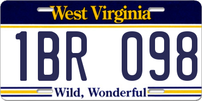 WV license plate 1BR098