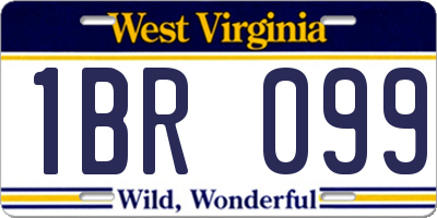 WV license plate 1BR099