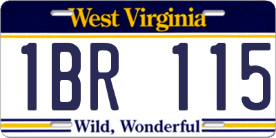 WV license plate 1BR115